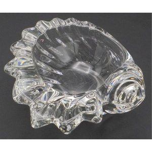Vintage Art Vannes France Clear Crystal Glass 3D Nautilus Spiral Seashell Shell